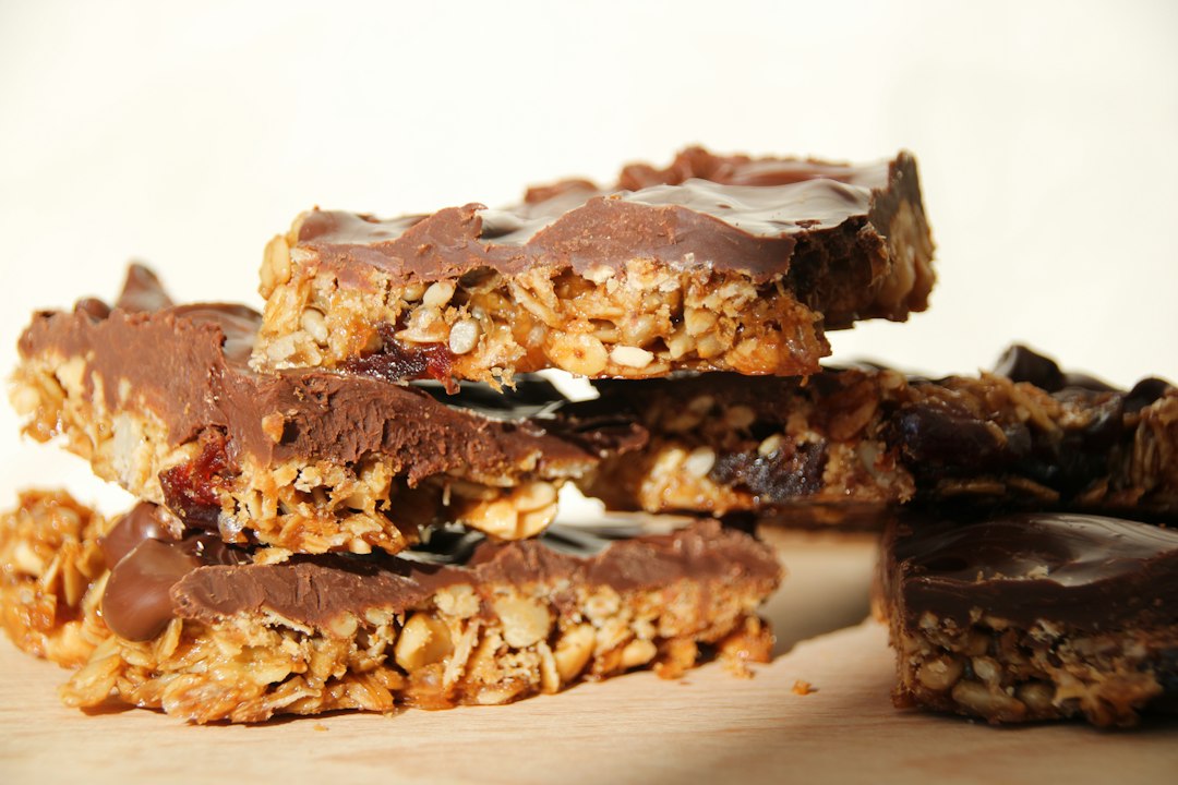 No-Bake Chocolate Oat Bars served and ready to eat