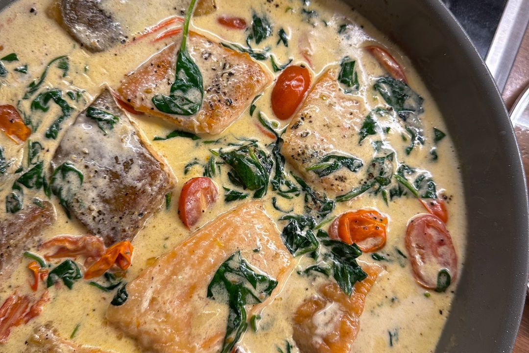 Creamy Tuscan Salmon Skillet
